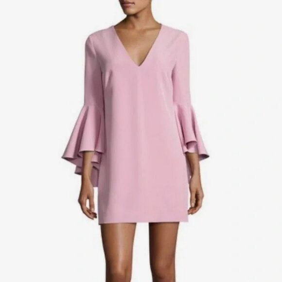 Milly Pink Petal Bell Sleeve Italian Cady Nicole Dress. SZ 2 - Picture 3 of 6